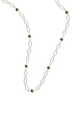 Kim Rogers Silver Tone Chain with Bead Stations Necklace