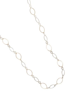 Kim Rogers Two Tone Textured Oval Links Necklace