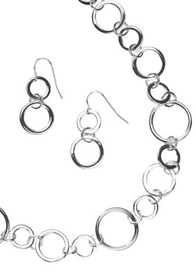 Kim Rogers Sensitive Skin Circles Necklace and Earring Set