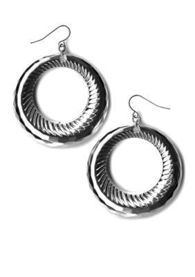 Kim Rogers&reg; Puffy Textured Circle Drop Earrings