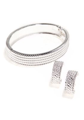 Kim Rogers Boxed Hinged Bangle And Earring Set