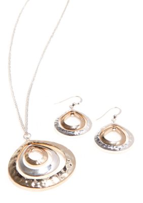Kim Rogers Boxed Two Tone Pendant Drop Set