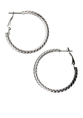 Kim Rogers Rope Textured Hoop Earrings