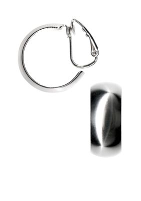 Kim Rogers Shiny Wide Clip Hoop Earrings