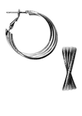 Kim Rogers Twisted Textured Hoop Earrings