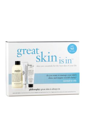 philosophy great skin is in oily skin full kit
