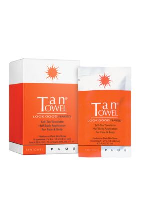 TanTowel Half Body Plus 10 Pack Self-Tanning Towelettes 