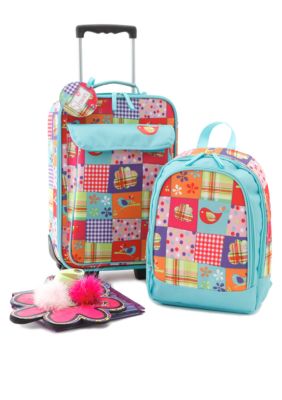 J Khaki 2-piece Luggage Set- Love Doves