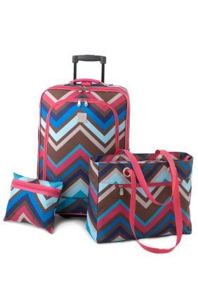 New Directions 3 Piece Luggage Set - Zigzag