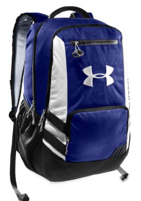 Under Armour Hustle Backpack in Royal with White
