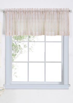 Elrene Linen Stripe Rod-Pocket Sheer Window Valance