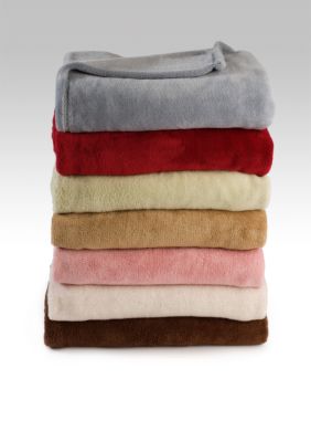Stay @ Home Microplush Fleece Solid Throw