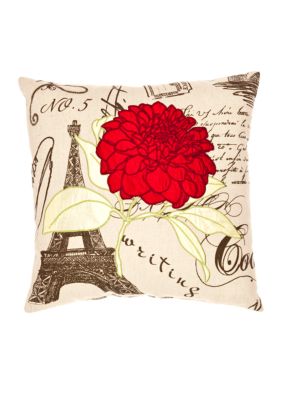 Spencer Red Flower Decorative Pillow