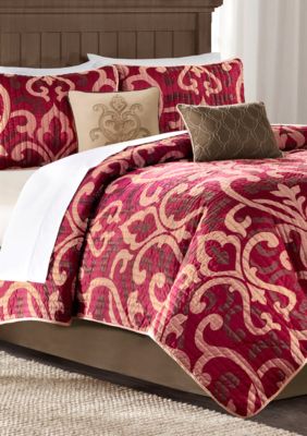 Madison Park Winthrop Red 6-piece Coverlet Set