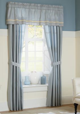 Diana Blue Drapery Panels 48-in. x 84-in. with Tiebacks