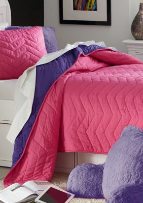 Home Accents Chevron Pink & Purple Reversible Quilt