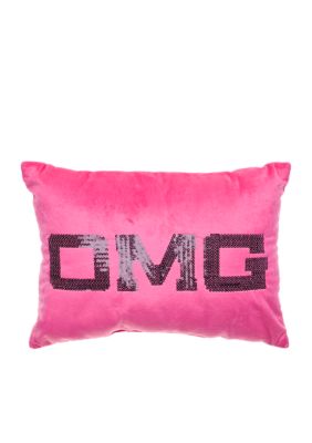 Home Accents OMG Pink Sequin Decorative Pillow