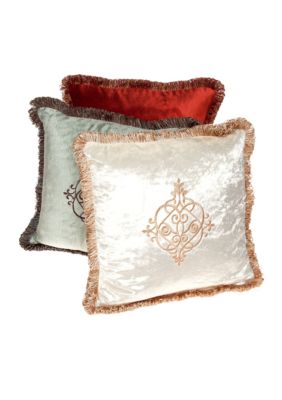 Biltmore For Your Home Velvet Embroidered Medallion Decorative Pillow