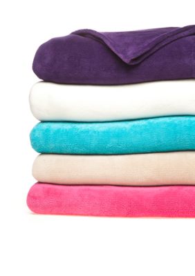Home Accents Alga Fleece Solid Blanket