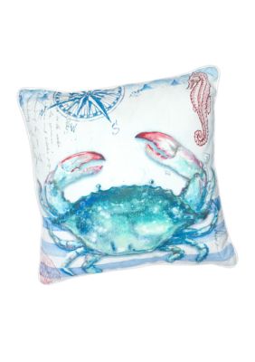 C&F Blue Crab Canvas Decorative Pillow