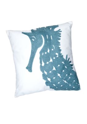 C&F Seahorse Rice Stitch Decorative Pillow