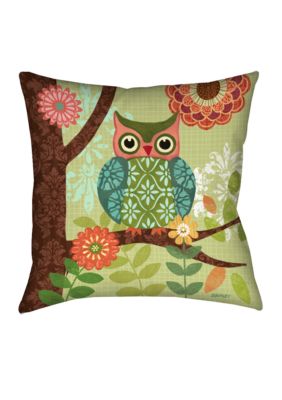 Manual Woodworkers Forest Owl Square Decorative Pillow - Online Only