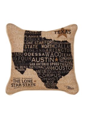 Manual Woodworkers Texas Decorative Pillow - Online Only