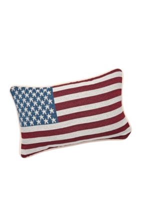 Manual Woodworkers American Flag Decorative Pillow