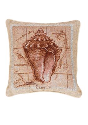 Manual Woodworkers Sea Treasure Conch Decorative Pillow