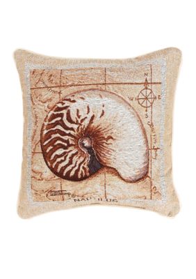 Manual Woodworkers Sea Treasures Nautilus Decorative Pillow