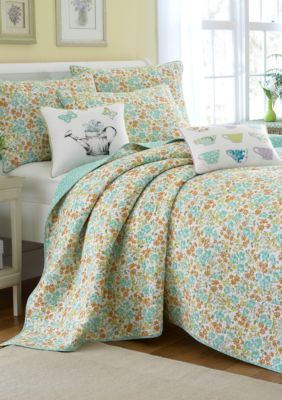 Jaynie Aqua Multi Twin Quilt 88-in. x 68-in.