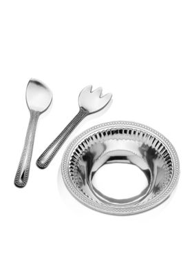 Wilton Armetale Flutes & Pearls Large 3 Piece Salad Set