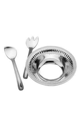 Wilton Armetale Flutes & Pearls 3 Piece Salad Set