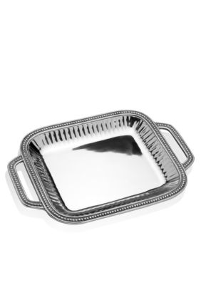 Wilton Armetale Flutes & Pearls 20-in. Tray with Handles