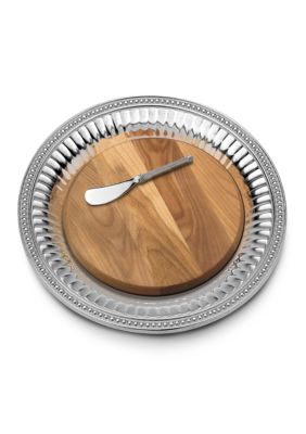 Wilton Armetale Flutes & Pearls Medium Round Cheeseboard