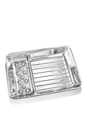 Wilton Armetale Americana Flag Chip & Dip Platter
