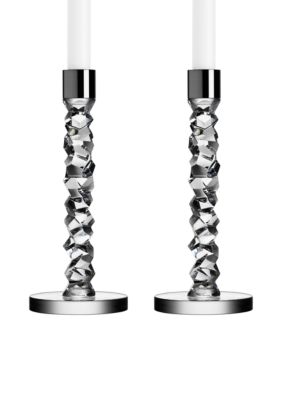 Orrefors Carat Candlestick 2pc