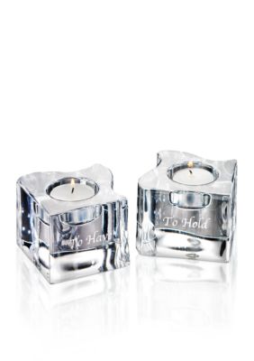 Kosta Boda Memorable Moments Puzzle Votive 2 pack- To Have & To Hold