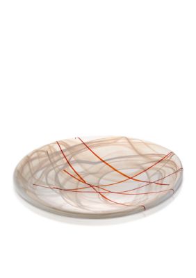 Kosta Boda Contrast Dish White with Red