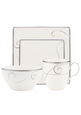 Platinum Wave Square 4pc Place Setting