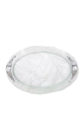Reed & Barton Bamboo Garden Glass Tray