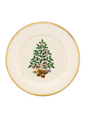 Holiday Golden Tree Accent Plate