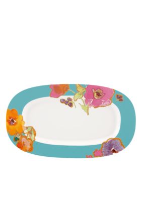 Floral Fusion Aqua Hors D'euvres Tray