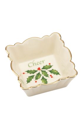 Lenox Holiday Fluted Square Cheer Dish