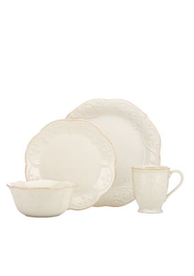 French Perle White 4-piece place setting
