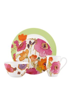 Floral Fusion Kiwi 4-piece Place Setting
