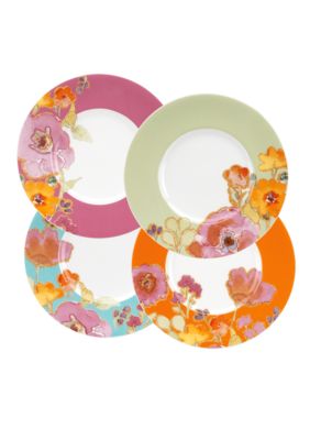 Floral Fusion Set of 4 Dessert Plates