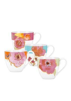 Floral Fusion Set of 4 Cup Set
