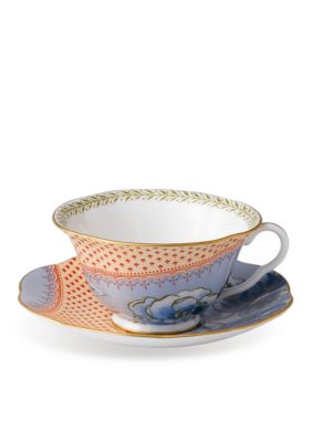 Wedgwood Butterfly Bloom Blue Peony Cup and Saucer