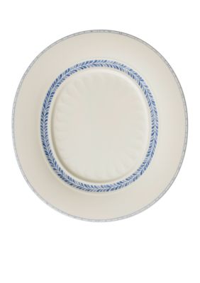 Farmhouse Touch Relief Blue Flowers Oval Gourmet Plate